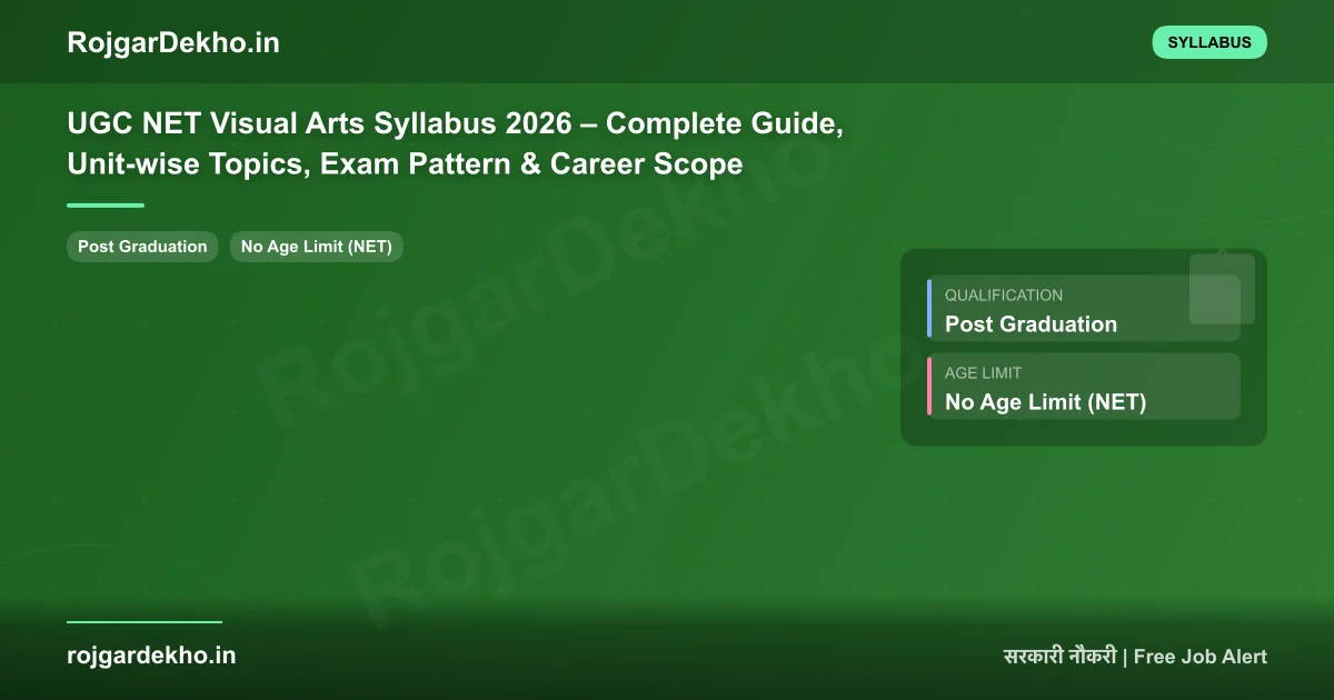 UGC NET Visual Arts Syllabus 2026 – Complete Guide, Unit-wise Topics, Exam Pattern & Career Scope - Syllabus | RojgarDekho
