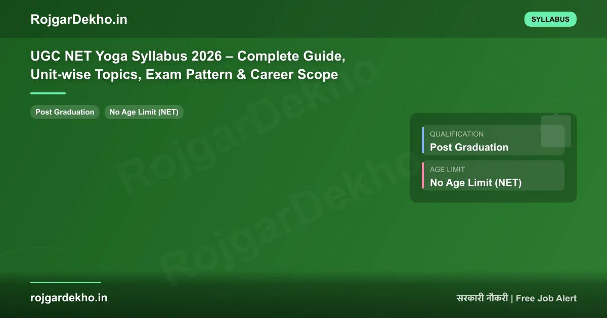UGC NET Yoga Syllabus 2026 – Complete Guide, Unit-wise Topics, Exam Pattern & Career Scope - Syllabus | RojgarDekho