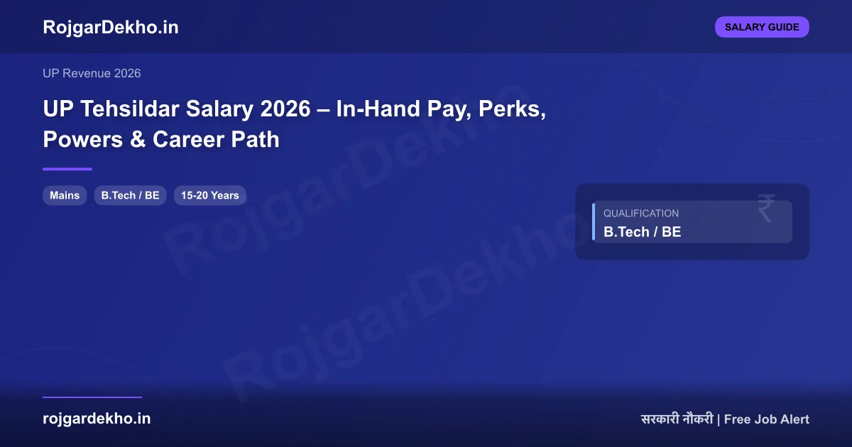 UP Tehsildar Salary 2026 – In-Hand Pay, Perks, Powers & Career Path - Salary | RojgarDekho