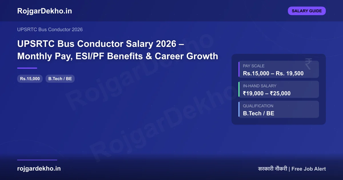 UPSRTC Bus Conductor Salary 2026: ₹35,000 In-Hand + ESI/PF Benefits - Salary | RojgarDekho