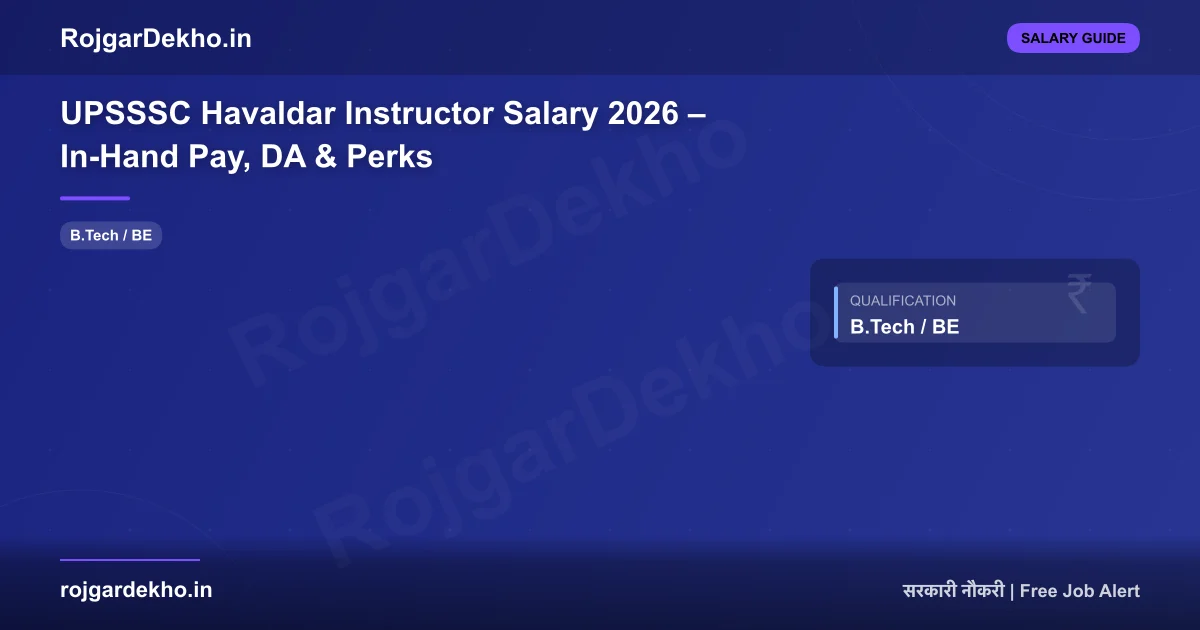 UPSSSC Havaldar Instructor Salary 2026 – In-Hand Pay, DA & Perks - Salary | RojgarDekho
