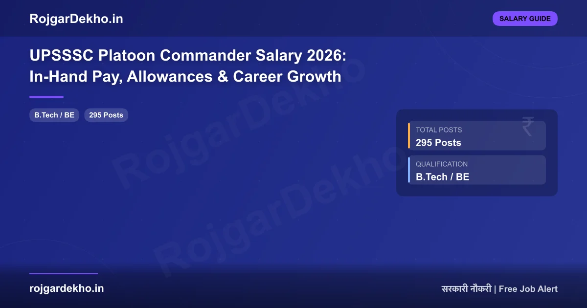 UPSSSC Platoon Commander Salary 2026: In-Hand Pay, Allowances & Career Growth - Salary | RojgarDekho