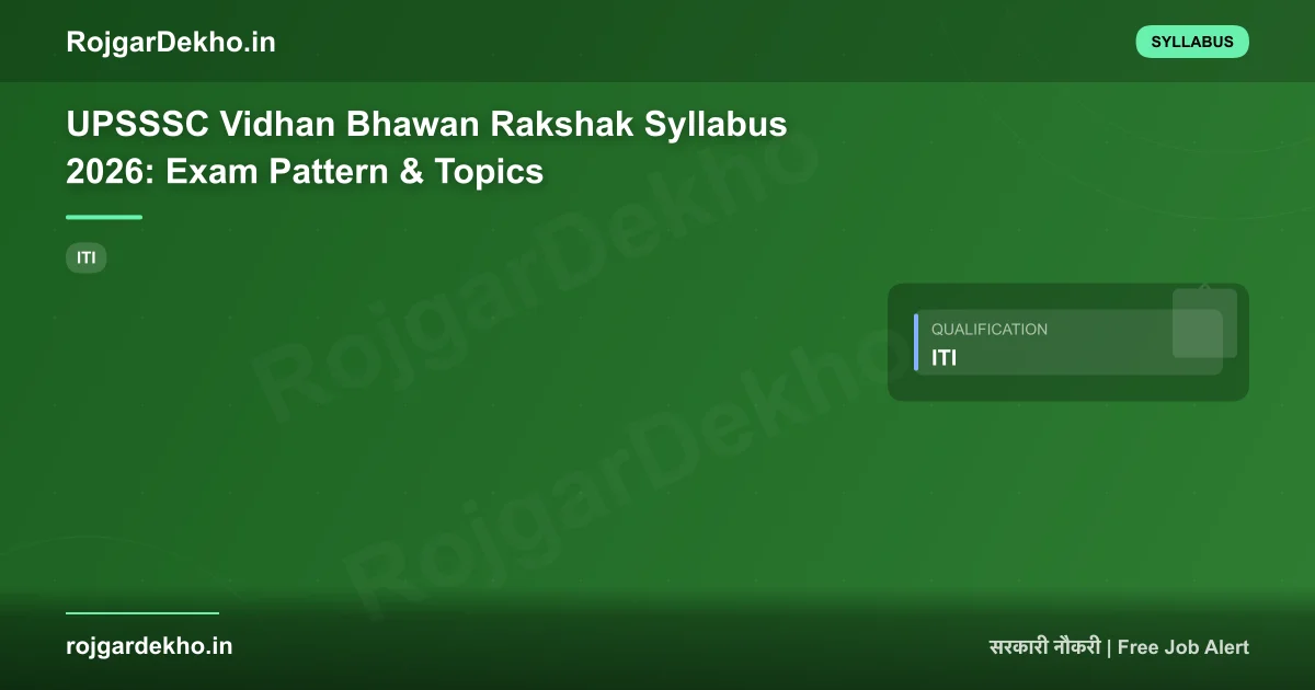 UPSSSC Vidhan Bhawan Rakshak Syllabus 2026: Exam Pattern & Topics - Syllabus | RojgarDekho