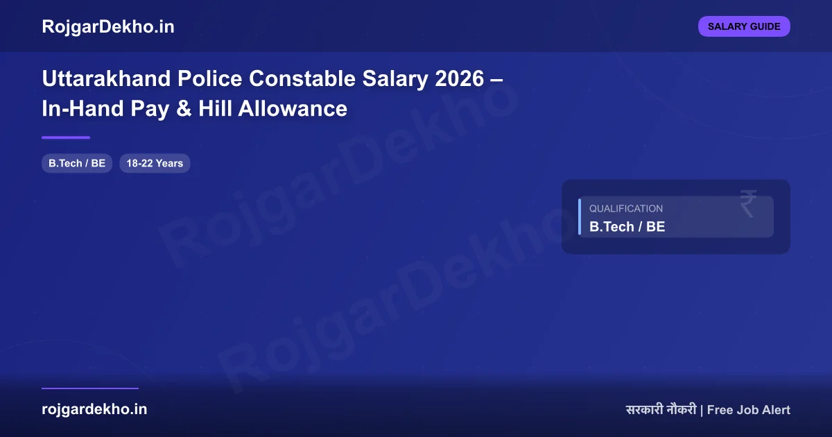 Uttarakhand Police Constable Salary 2026 – In-Hand Pay & Hill Allowance - Salary | RojgarDekho